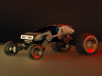 Sci-fi concept car 3d blender car concept design future illustration lights playground sci fi space truck