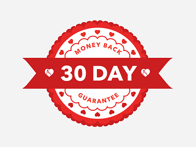 iHeart 30 Day Guarantee badge hearts sketch