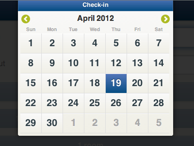 Jquery Mobile Datepicker by Mike Martin on Dribbble