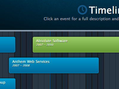 Resume Timeline events portfolio timeline web website