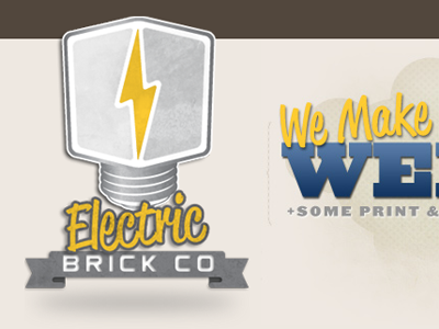 Electric Brick Company Logo electric freelance identity illustration logo old work texture