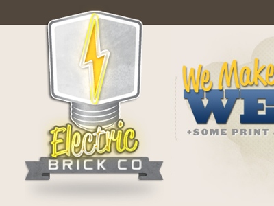 Electric Brick Company Logo Hover electric freelance identity illustration logo old work texture