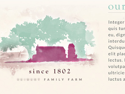 CSC about us farm farmhouse goudy lato maryland quaver watercolor wine wisdom script