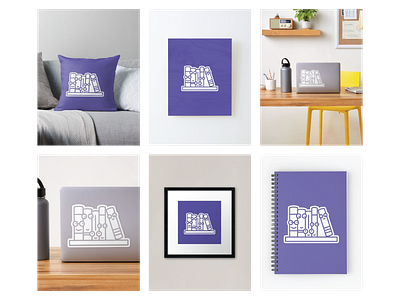 Books on a shelf adobe character characters cute faces graphic icon illustration redbubble