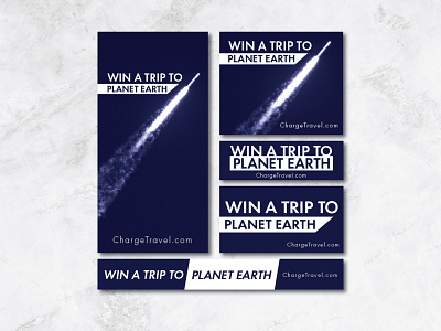 Win A Trip to Planet Earth | Banner Ads adobe ads advertising banner banner ads banner design branding branding design design graphic logo typography variations vector