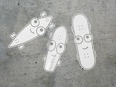 Skateboard Stickers adobe character characters cute faces graphic icon illustration skate skateboards skater stickers vinyl