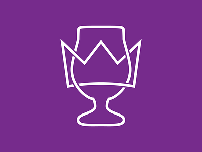 Beer and Crown adobe beer branding crown design goblet graphic icon intertwined interwoven logo purple royal vector violet