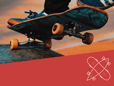 Skateboards Interwoven | Red adobe branding graphic icon intertwined interwoven minimal simple skate skateboard skateboarder skateboarding