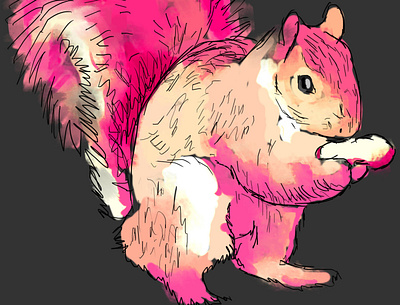 NEONSQUIRREL digital paint neon pink squirrels