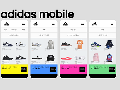 Adidas Mobile App Mock-Up