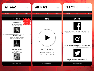 Arena21 - music events app arena21 music app music events