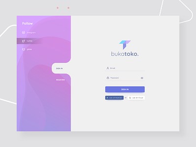 Login Page for Bukatoko Dashboard UI dashboard desktop login loginpage uikit uiux website