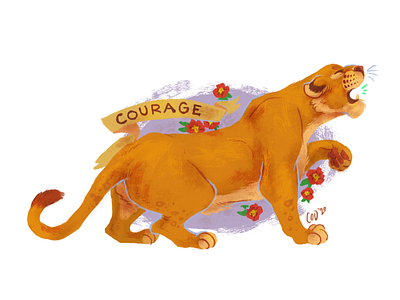 Courage animal design illustration lion lion logo lioness photoshop art stylized