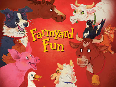 Farmyard Fun animal animal art audiobook bolinda audio bolinda audio childrens book childrens illustration cover art design illustration photoshop art