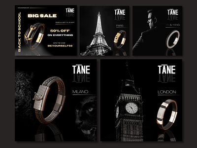 TĀNE Facebook and Instagram posts black bracelet design designer fashion graphic design luxurious luxury man men outfit