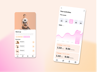 Fitness app app design designer fitness graphic design ui ux