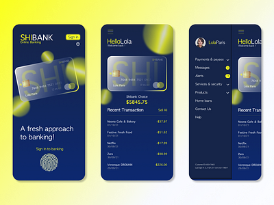 Mobile app for Online Banking app application apps bank banking card credit design designer graphic design logo online ui ux