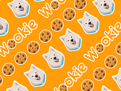pattern Wookie animal branding cookie design designer dog graphic design illustration logo pattern treat typography vector