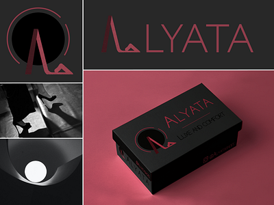 Alyata logo, packaging and inspiration branding design designer fashion graphic design heels illustration logo luxury shoes typography vector