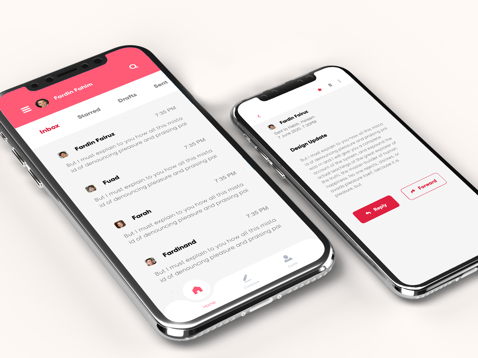 Email Client App UI Design by Muazzam Husain on Dribbble