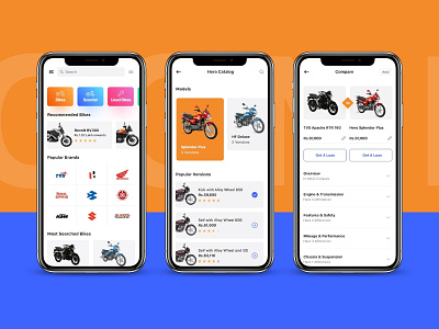 Bike Comparison Ui app icon illustrator minimal typography ui ux web