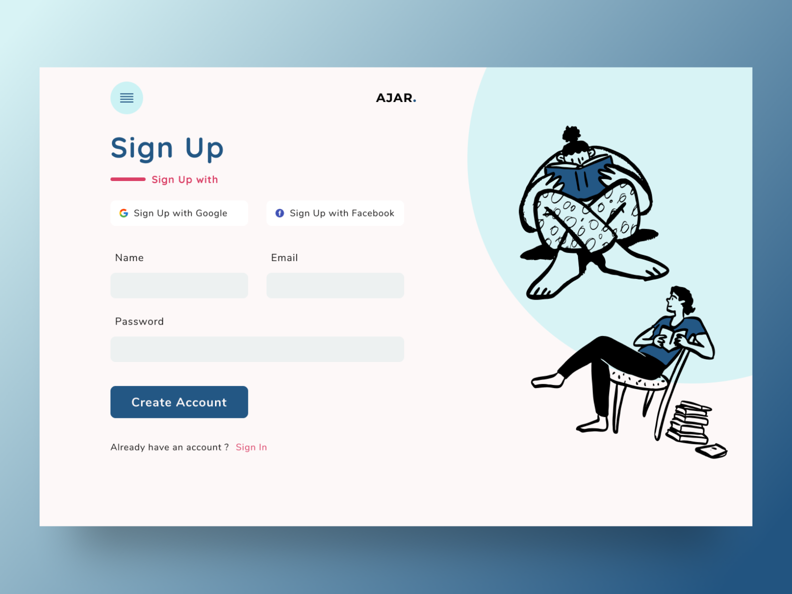 Ajar Sign Up Page by Adi Nursetya Pratama on Dribbble