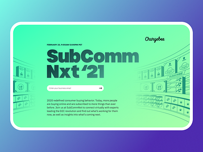 Landing Page for SubComm Nxt'21 Event banner conference graphic design landing page layout typography visual design webdesign