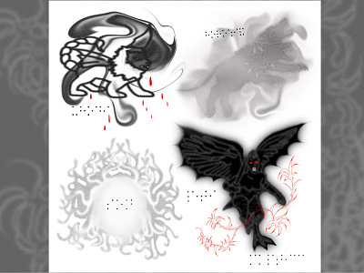 Sketches for tattoes black and white design graphic design illustration procreate tattoo