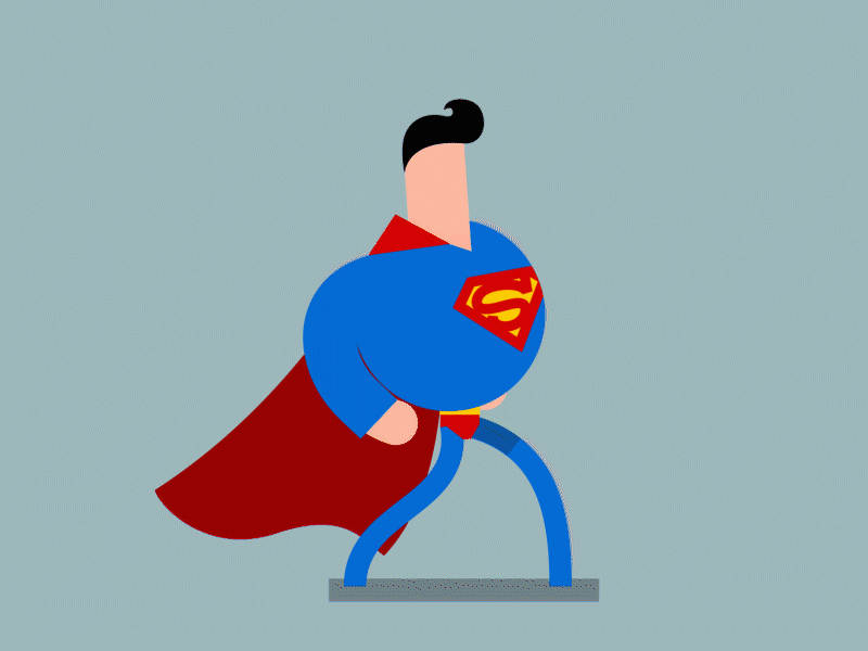 Superman Walk Cycle Luke Dwyer clark kent cool funny strut super superhero superman walk