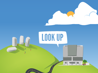 Look Up Infographic illustration infographic space