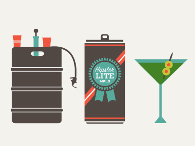 Drink alcohol beer icons illustration