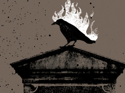 Cemetery Friends bird cemetery flame letterpress