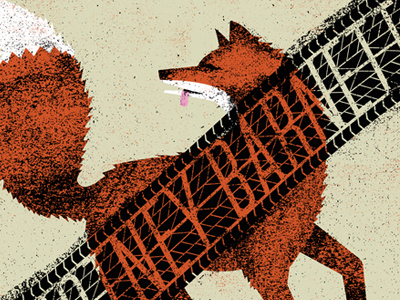 Dead Fox courtneybarnett fox gigposter illustration roadkill screenprint tire tour