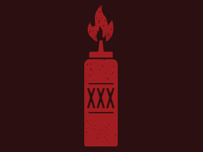 XXX hot bottle flame hot sauce icon illustration