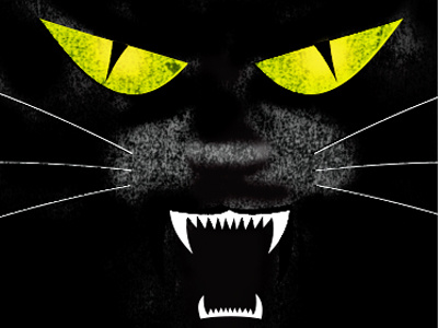 Black Cat cat fangs halloween illustration texture