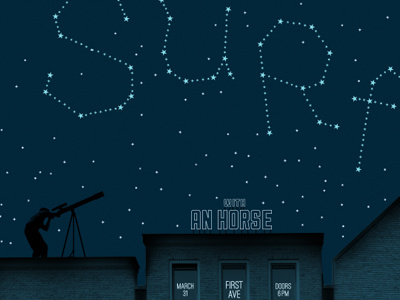 The Stars are Indifferent to Astronomy astronomy gig poster night screen print sky stars typography