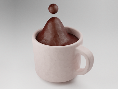 Clay Coffee 3d blender bubbly clay coffee food food and drink