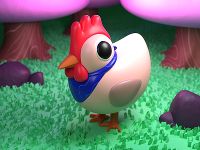 Chicken 3d 3d art blender blender3d bubbly cartoon character character design clay