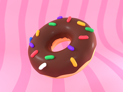 Donut 3D 3d 3d art blender blender3d branding bubbly cartoon food