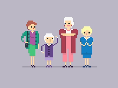 Golden Girls pixel art retro