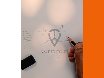 Waftr Tour | Hand sketch Process abstract logo brand identity branding graphic design hand sketch letterlogo lettermark location location logo logo design minimal modern logo process travel logo