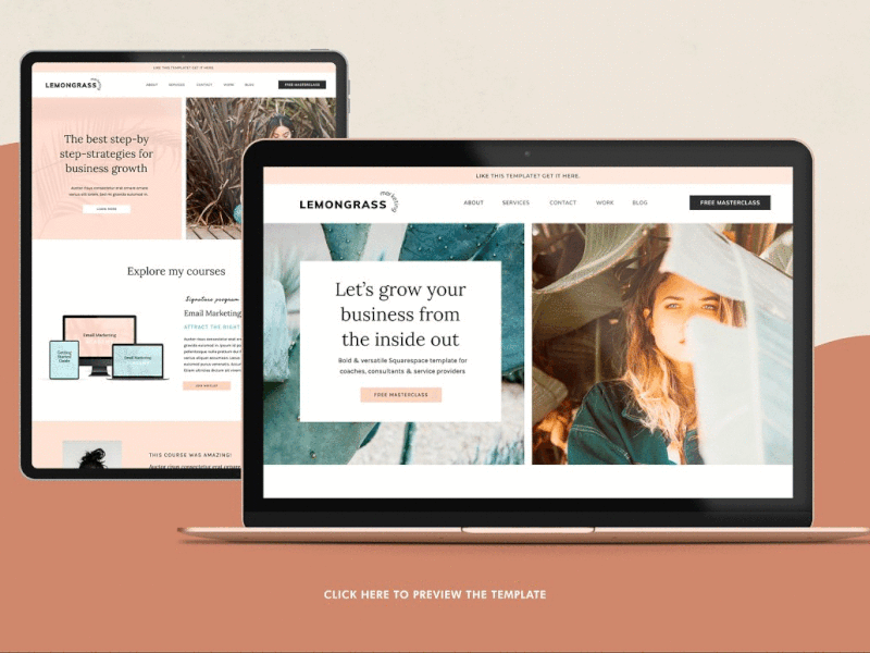 Squarespace template design temlpate theme ui ux website