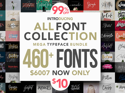 Mega Typeface Bundle bundle display font ligature logo type sans script serif typeface