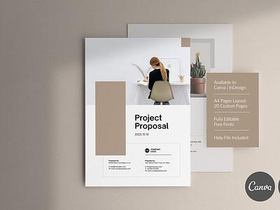 Project Proposal brochure business plan business proposal canva clean creative design minimal print profile project project plan proposal