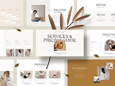 Services & Pricing Guide company profile design minimal onboarding presentation pricing guide print project plan proposal service guide service package welcome guide