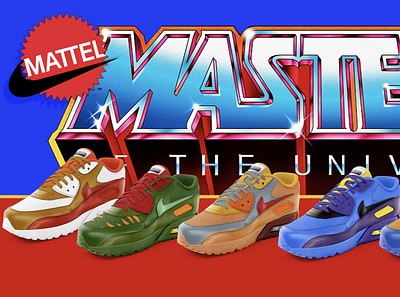 NIKE MASTERS advertising campaign branding design illustration logo logodesign mastersoftheuniverse nike air skeletor typography