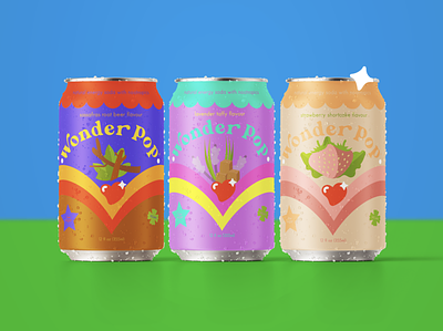 Wonder Pop Soda advertising campaign branding can candesign design drinkbranding energy drink energy logo logo logodesign nootropics