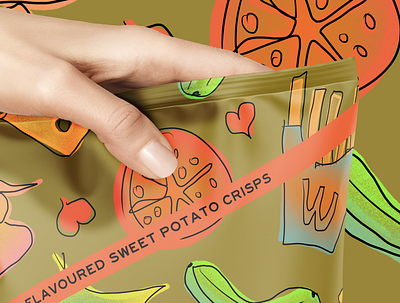 DIFFLES - DIFFERENT CRISPS branding chips design drinkbranding fooddesign illustration logo sweetpotato typography