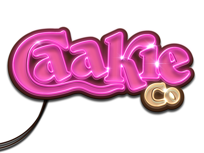 Caakie Neon advertising campaign branding caakie caakieco cake design fooddesign icon illustration logo logodesign procreate typography wordmark wordmark logo