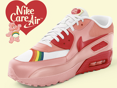 Nike Care Air advertising campaign branding carebear carebearnike design illustration logo logodesign nike nikeairmax typography valenties valentinesday